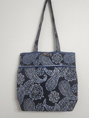 Vera Bradley Blue Paisley Quilted Tote Bag